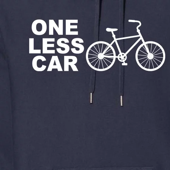 One Less Car Funny Cycling Premium Hoodie