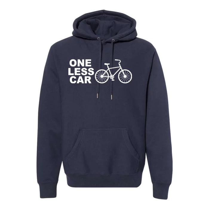 One Less Car Funny Cycling Premium Hoodie