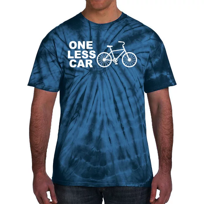 One Less Car Funny Cycling Tie-Dye T-Shirt