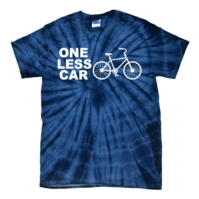 One Less Car Funny Cycling Tie-Dye T-Shirt