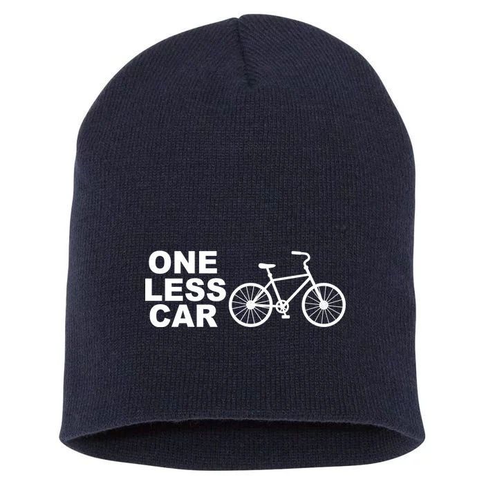 One Less Car Funny Cycling Short Acrylic Beanie