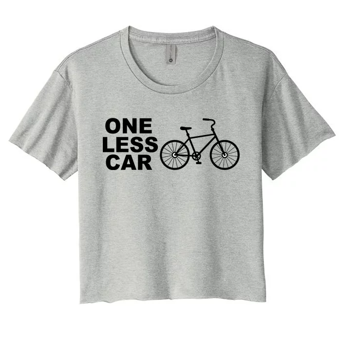 One Less Car Funny Cycling Women's Crop Top Tee