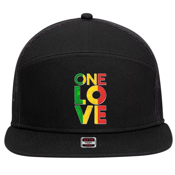 One Love African Colors 7 Panel Mesh Trucker Snapback Hat