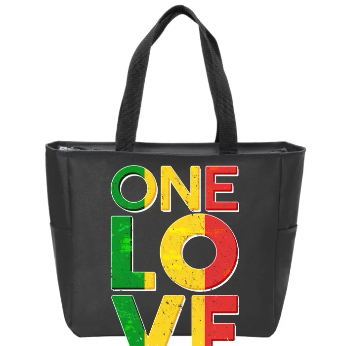 One Love African Colors Zip Tote Bag