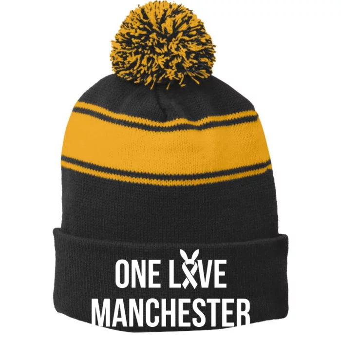 One Love Manchester United Stripe Pom Pom Beanie