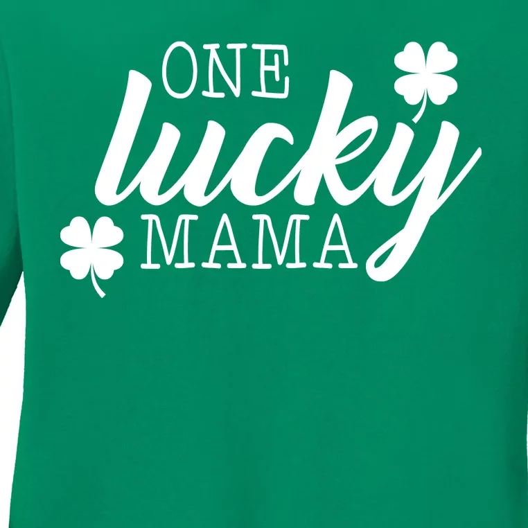 One Lucky Mama Ladies Long Sleeve Shirt