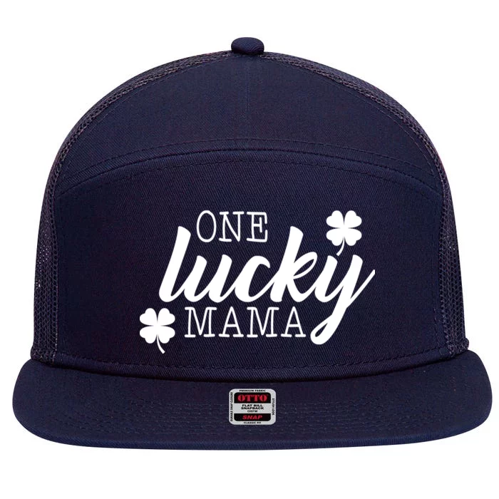 One Lucky Mama 7 Panel Mesh Trucker Snapback Hat