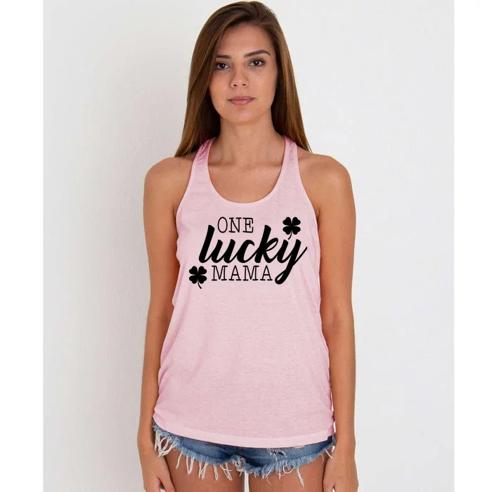 One Lucky Mama Women's Knotted Racerback Tank