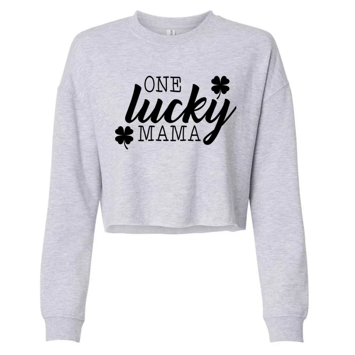 One Lucky Mama Cropped Pullover Crew