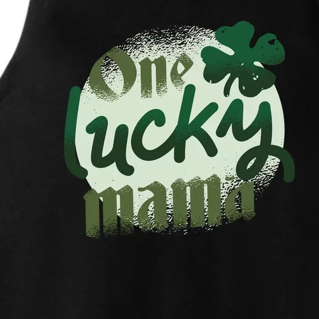 One Lucky Mama Irish Clover Ladies Tri-Blend Wicking Tank