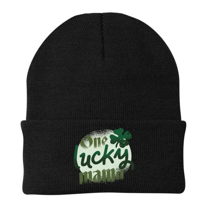 One Lucky Mama Irish Clover Knit Cap Winter Beanie