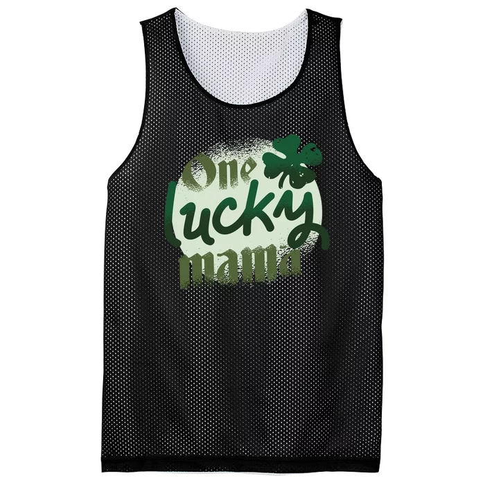 One Lucky Mama Irish Clover Mesh Reversible Basketball Jersey Tank