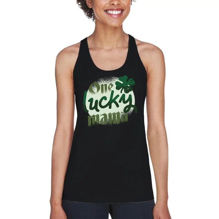 One Lucky Mama Irish Clover Women's Racerback Tank