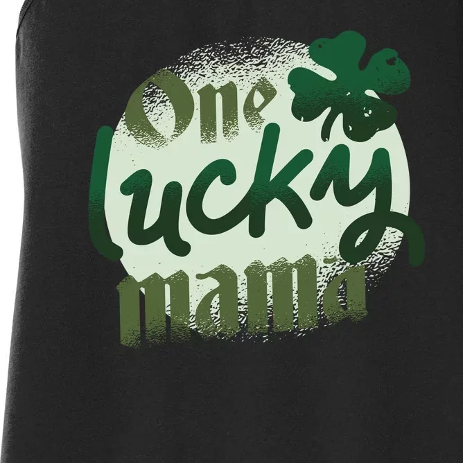 One Lucky Mama Irish Clover Women's Racerback Tank