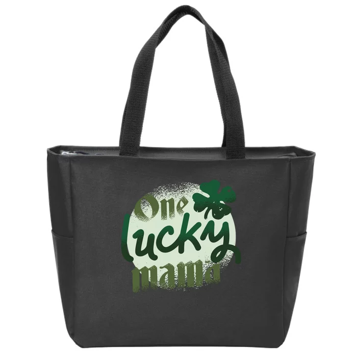 One Lucky Mama Irish Clover Zip Tote Bag