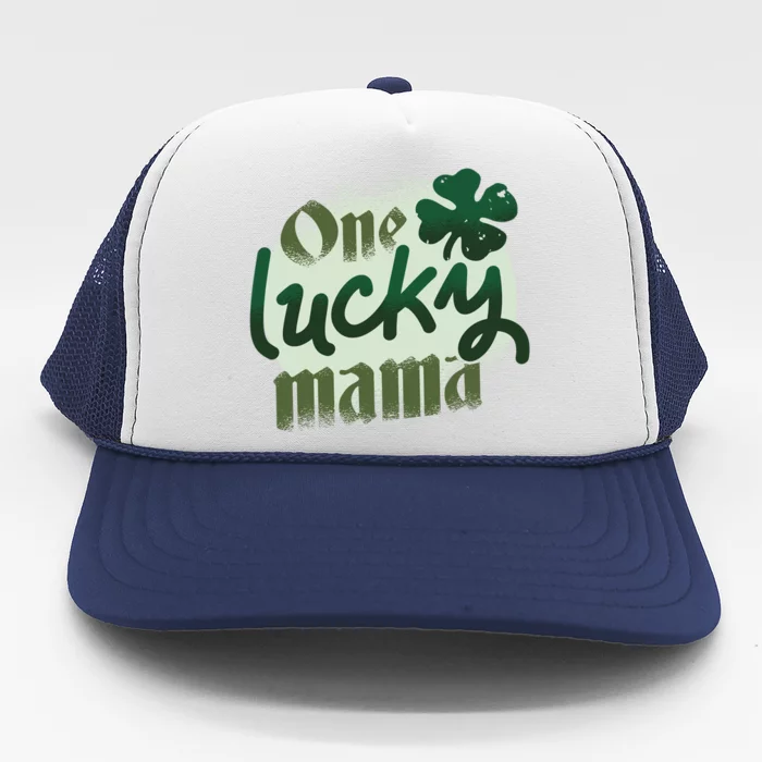 One Lucky Mama Irish Clover Trucker Hat