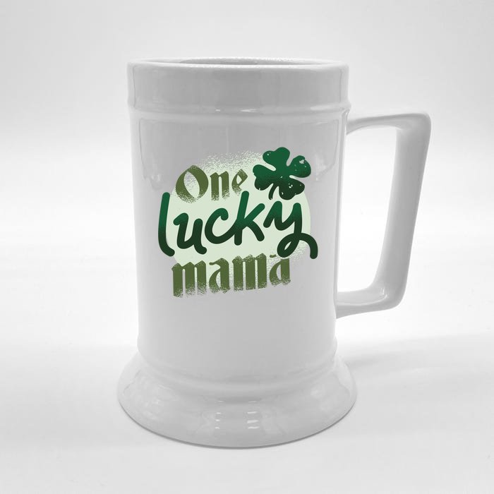 One Lucky Mama Irish Clover Front & Back Beer Stein