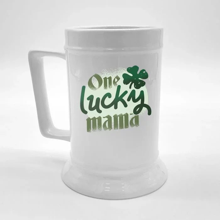 One Lucky Mama Irish Clover Front & Back Beer Stein