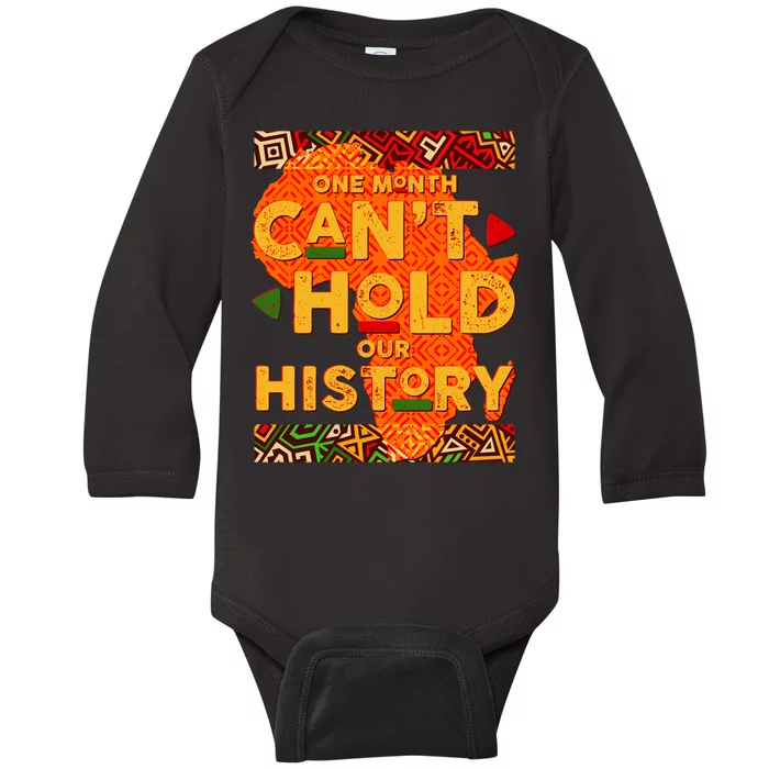 One Month Can't Hold Our History African Colors Baby Long Sleeve Bodysuit