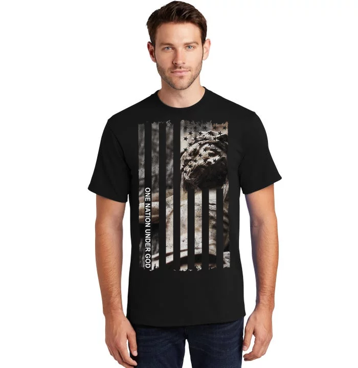 One Nation Under God American Jesus Flag Tall T-Shirt