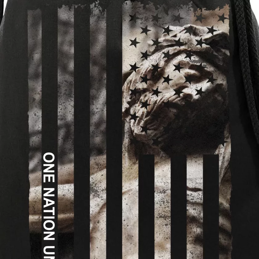 One Nation Under God American Jesus Flag Drawstring Bag