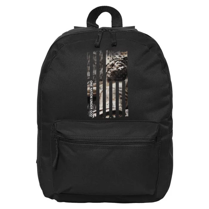 One Nation Under God American Jesus Flag 16 in Basic Backpack