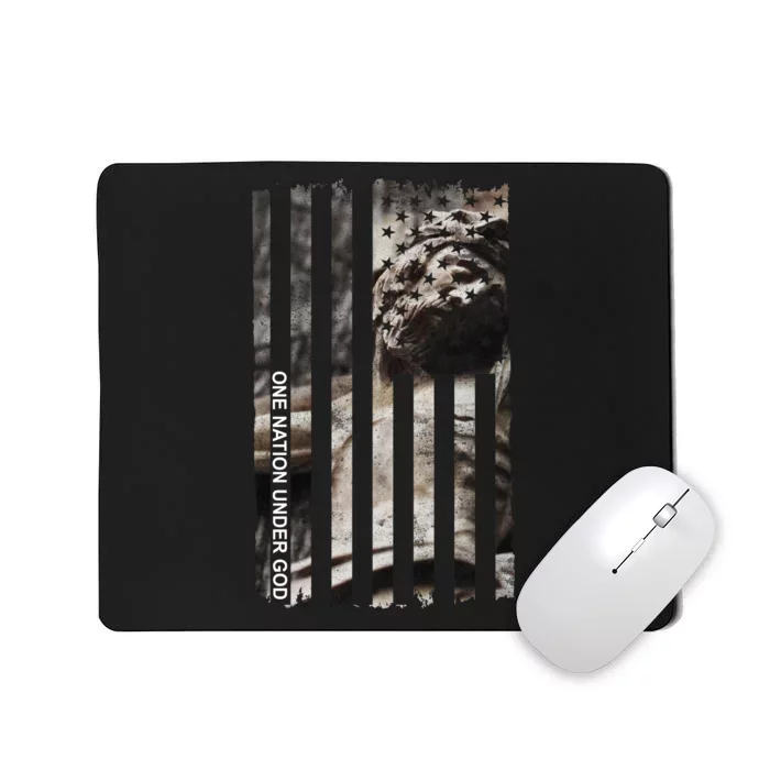 One Nation Under God American Jesus Flag Mousepad