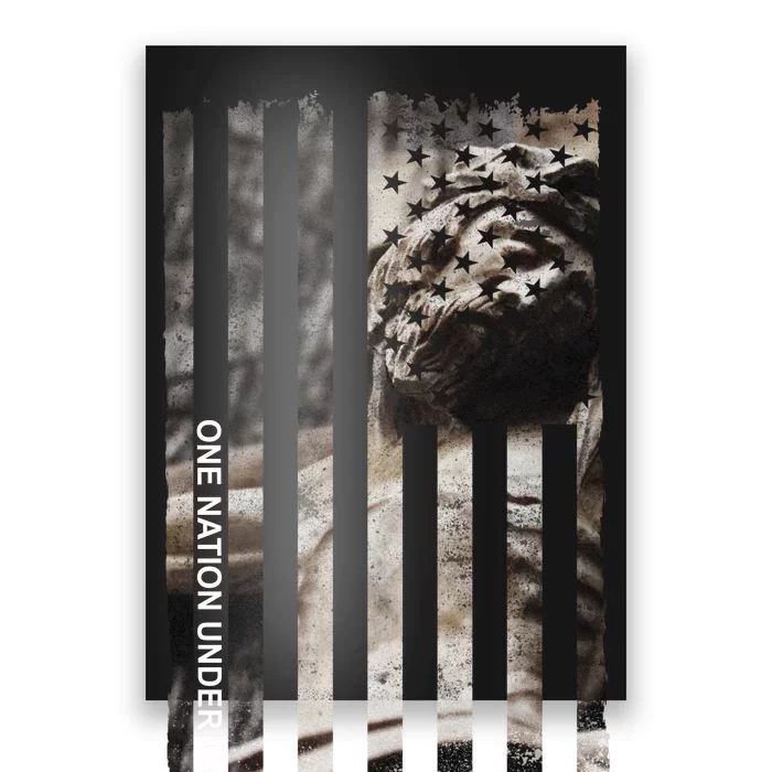 One Nation Under God American Jesus Flag Poster