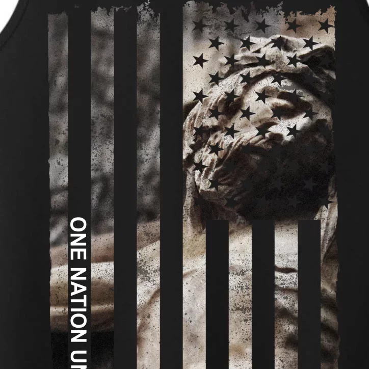 One Nation Under God American Jesus Flag Performance Tank