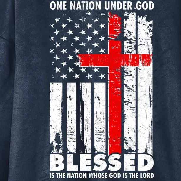 One Nation Under God Blessed Hooded Wearable Blanket