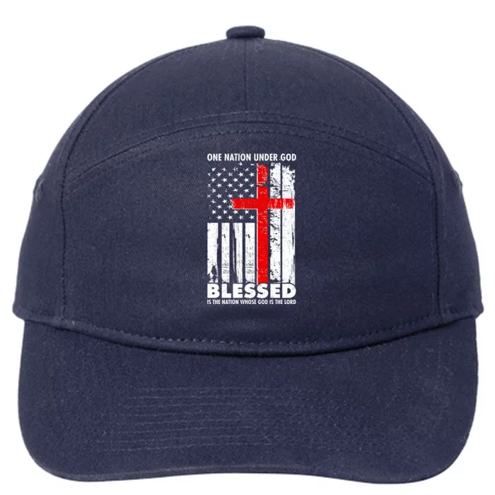 One Nation Under God Blessed 7-Panel Snapback Hat