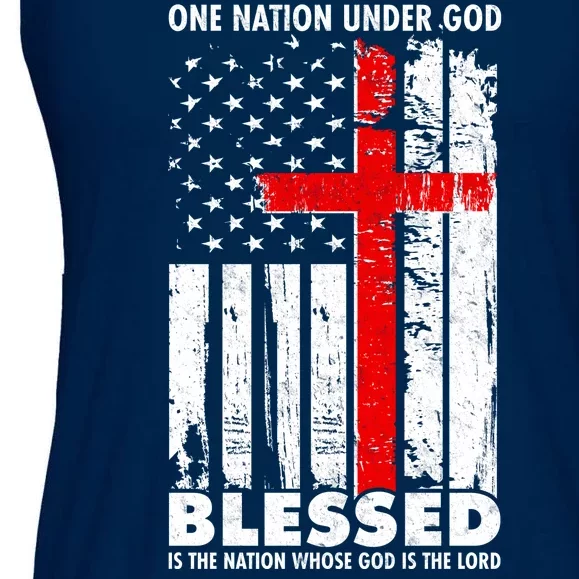 One Nation Under God Blessed Ladies Essential Flowy Tank