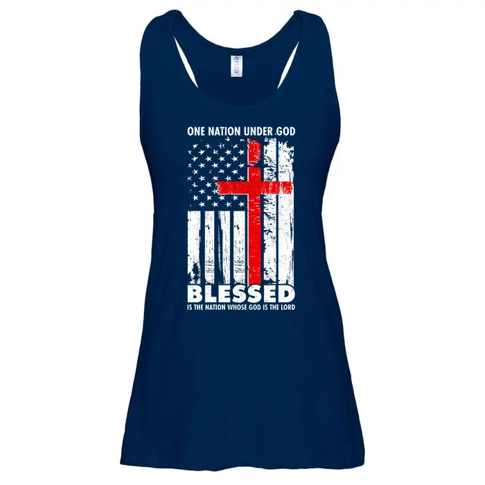 One Nation Under God Blessed Ladies Essential Flowy Tank