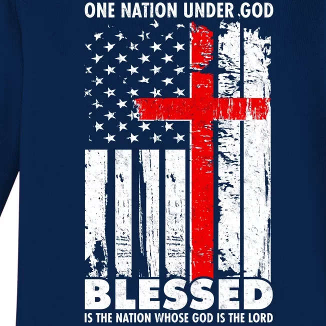 One Nation Under God Blessed Baby Long Sleeve Bodysuit