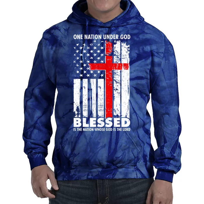 One Nation Under God Blessed Tie Dye Hoodie