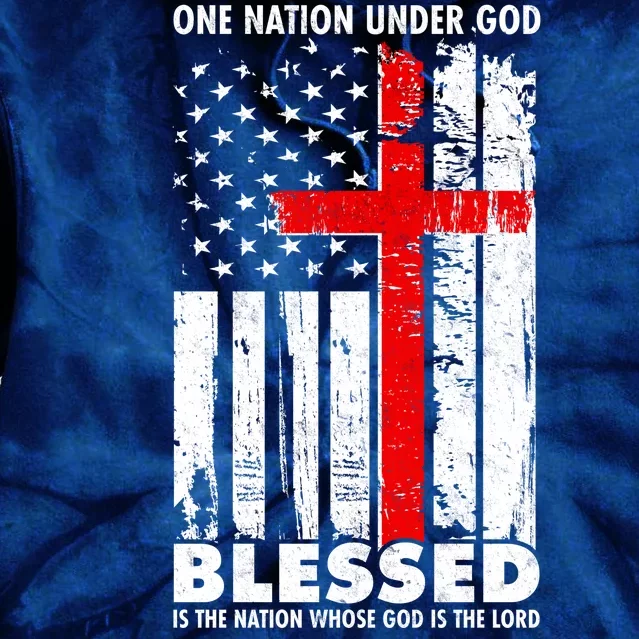 One Nation Under God Blessed Tie Dye Hoodie