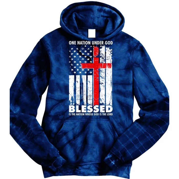 One Nation Under God Blessed Tie Dye Hoodie