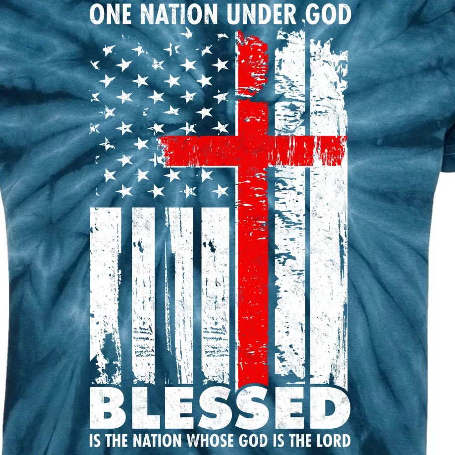 One Nation Under God Blessed Kids Tie-Dye T-Shirt