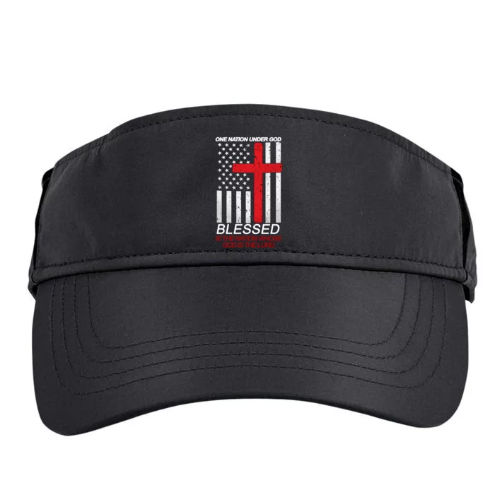 One Nation Under God Blessed Is The Nation Whose God Is The Lord Adult Drive Performance Visor