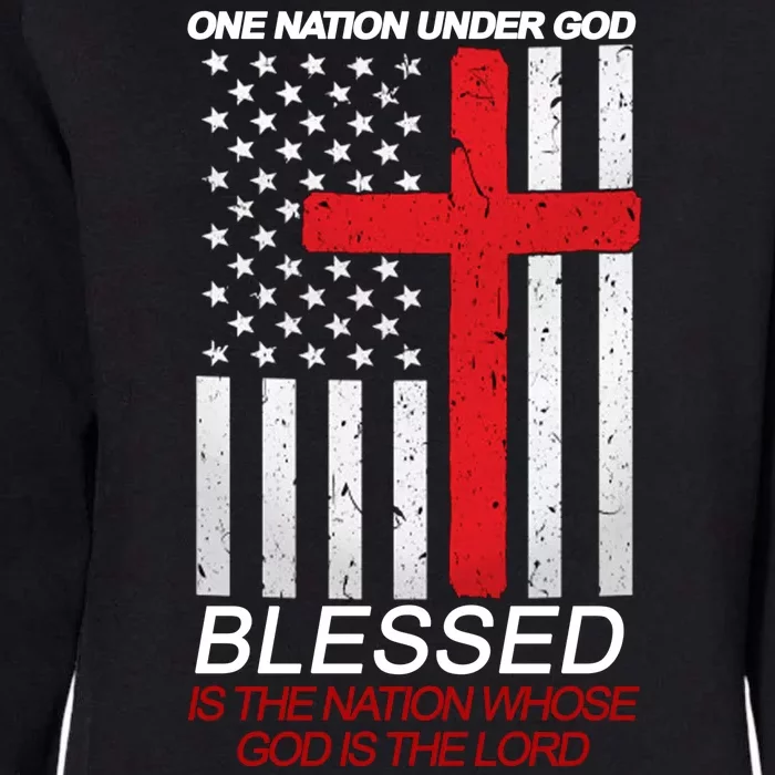 One Nation Under God Blessed Is The Nation Whose God Is The Lord Womens California Wash Sweatshirt