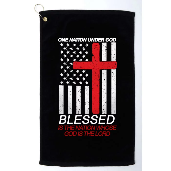 One Nation Under God Blessed Is The Nation Whose God Is The Lord Platinum Collection Golf Towel