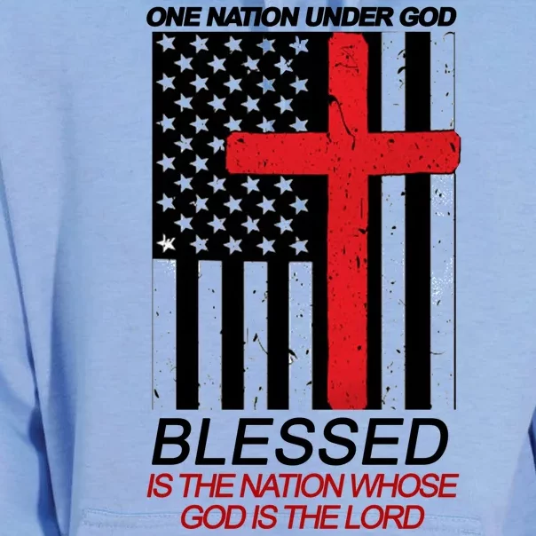 One Nation Under God Blessed Is The Nation Whose God Is The Lord Unisex Surf Hoodie