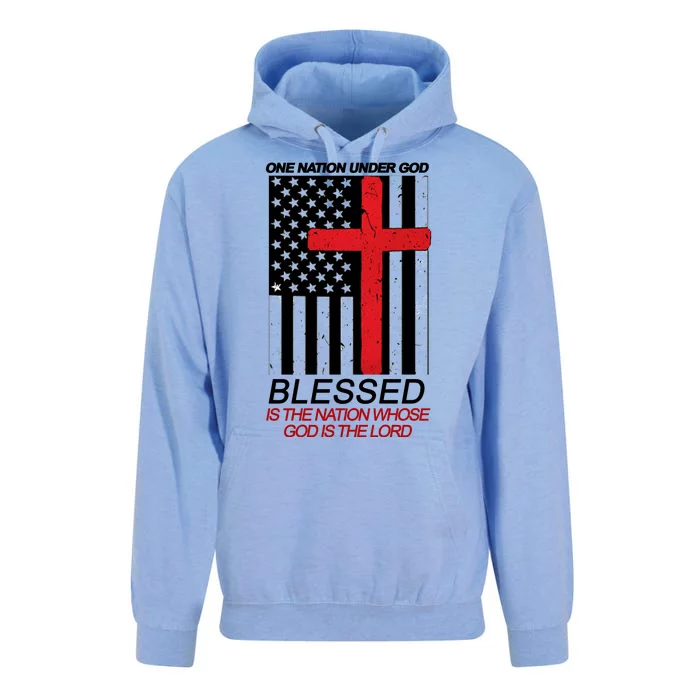 One Nation Under God Blessed Is The Nation Whose God Is The Lord Unisex Surf Hoodie