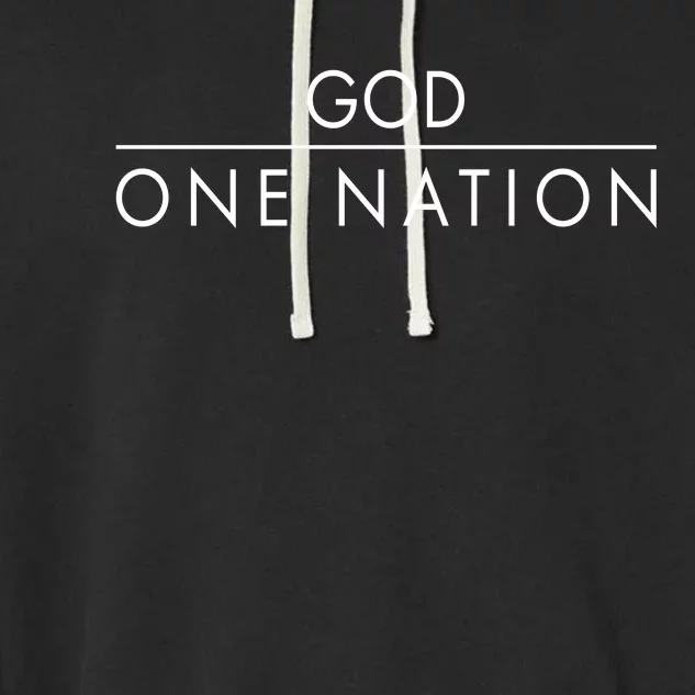 One Nation Under God Christianity Faith Garment-Dyed Fleece Hoodie