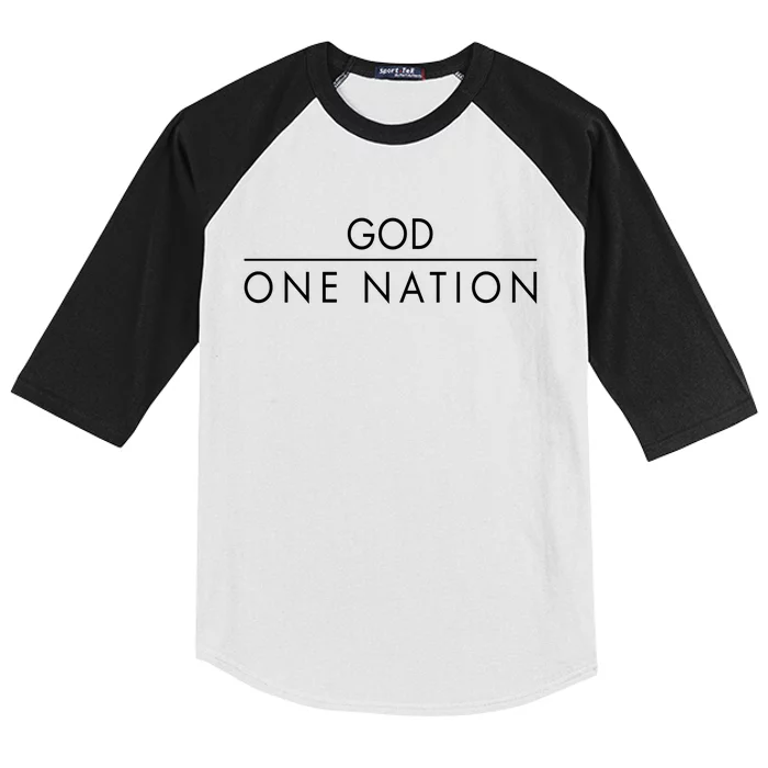 One Nation Under God Christianity Faith Kids Colorblock Raglan Jersey