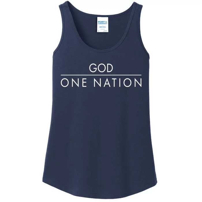 One Nation Under God Christianity Faith Ladies Essential Tank