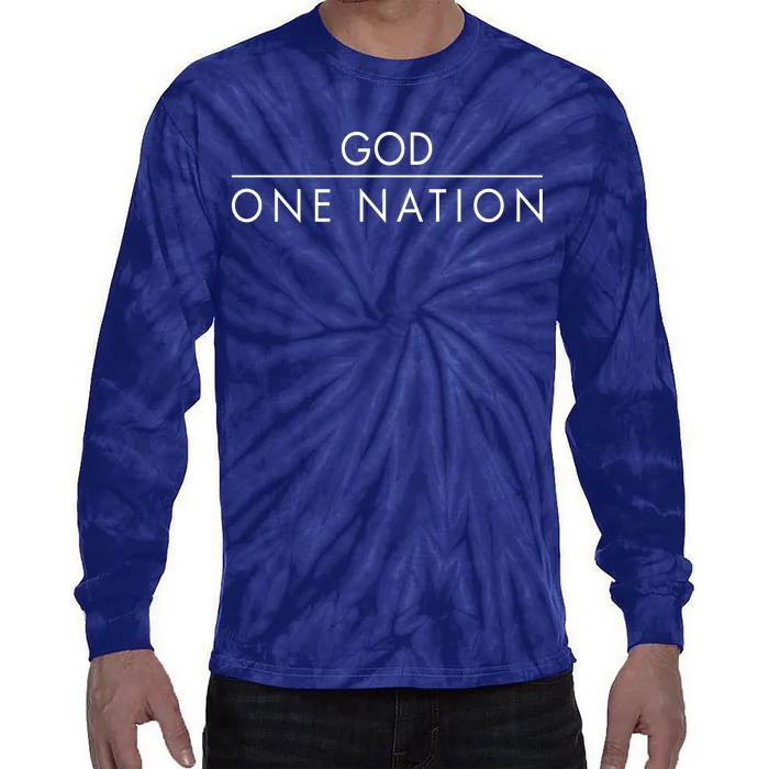 One Nation Under God Christianity Faith Tie-Dye Long Sleeve Shirt