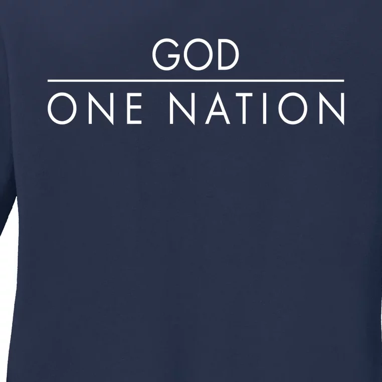 One Nation Under God Christianity Faith Ladies Long Sleeve Shirt