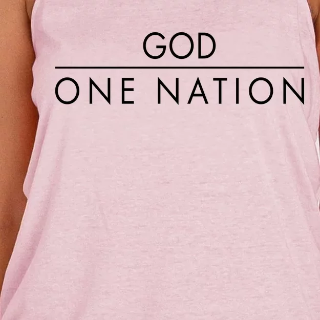 One Nation Under God Christianity Faith Women's Knotted Racerback Tank