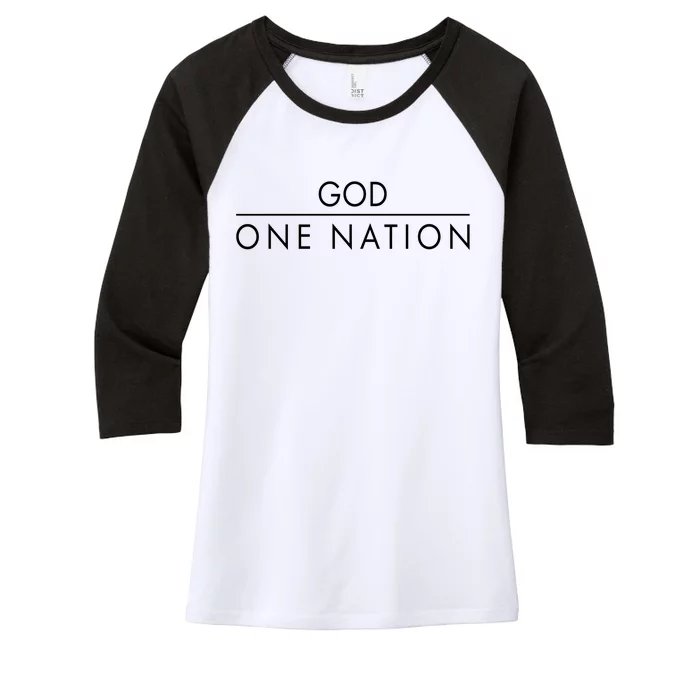 One Nation Under God Christianity Faith Women's Tri-Blend 3/4-Sleeve Raglan Shirt